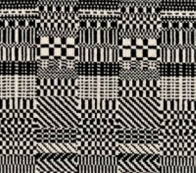 Image of Matrix #22068 Carpet in Black on 739 White